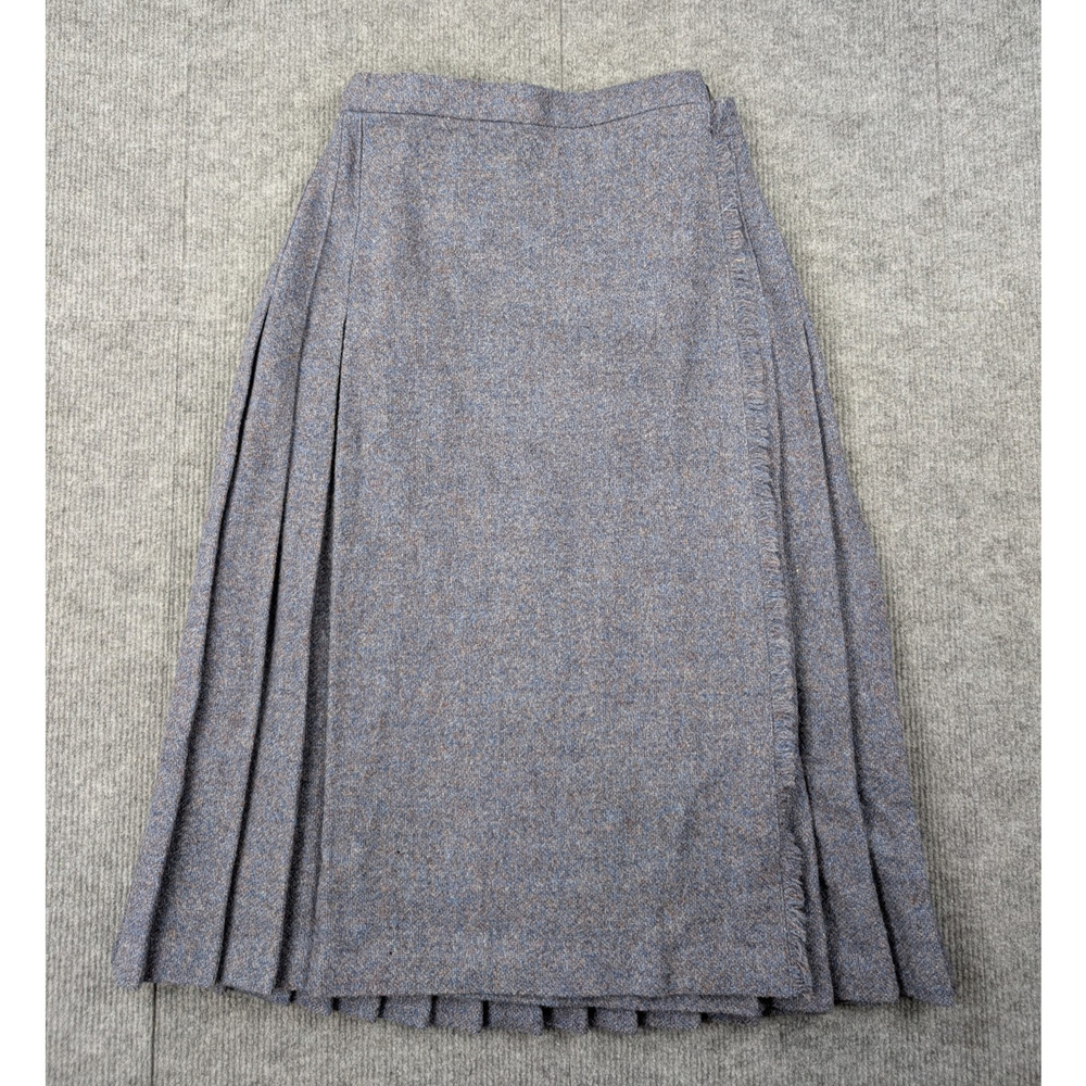 Edinburg Woollen Mill Skirt Suit Set Women 10 3 Piece Vintage Blue Pleated Retro - Picture 11 of 16